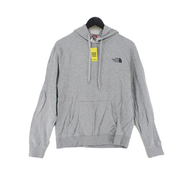 The North Face Men's Hoodie M Grey Cotton with Polyester