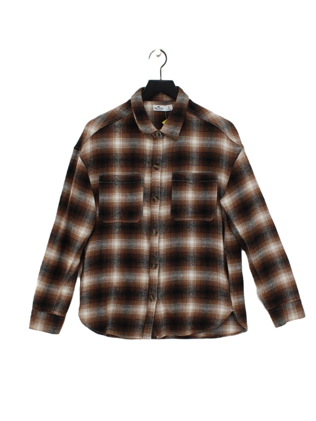 Hollister Men's Shirt S Brown 100% Cotton