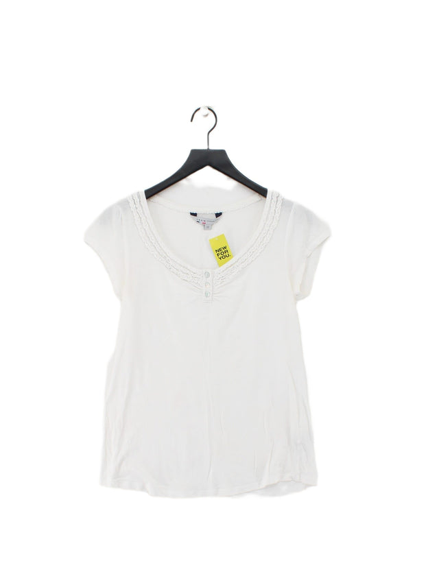 Crew Clothing Women's T-Shirt UK 10 White 100% Cotton