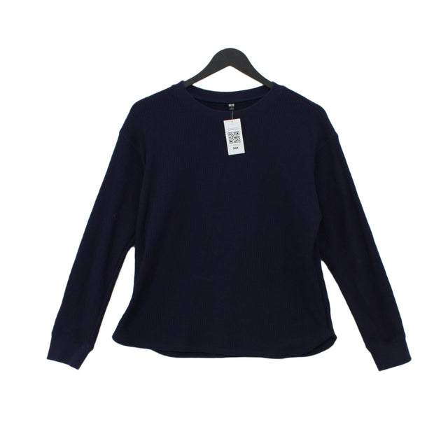 Uniqlo Women's Jumper S Blue Cotton with Polyester