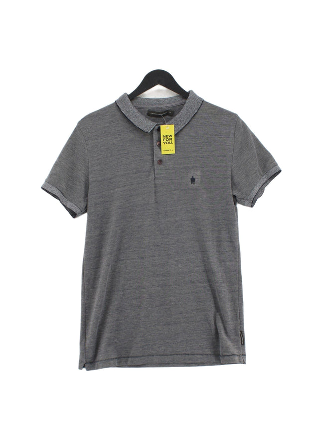 French Connection Men's Polo M Grey Cotton with Polyester