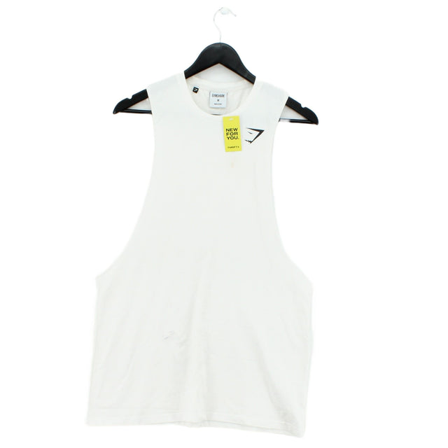 Gymshark Men's T-Shirt M White Cotton with Elastane