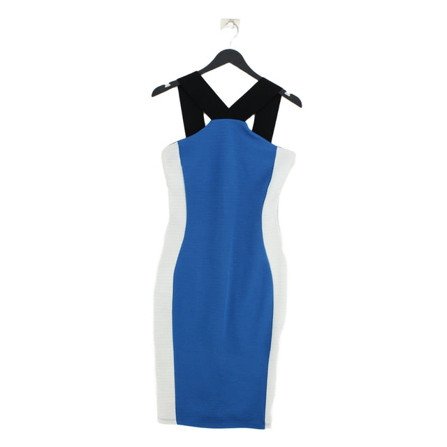 River Island Women's Midi Dress UK 10 Blue Polyester with Elastane