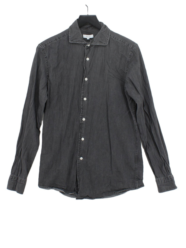 Reiss Men's Shirt M Grey 100% Cotton