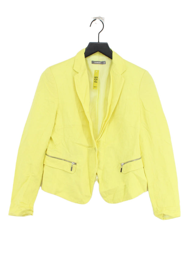 Studio W Women's Blazer UK 12 Yellow Linen with Rayon