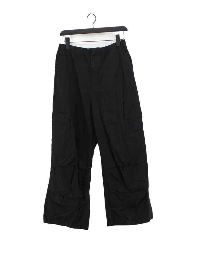 Zara Women's Trousers M Black 100% Cotton
