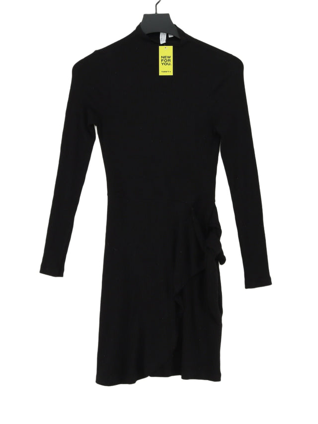 & Other Stories Women's Midi Dress UK 6 Black Viscose with Elastane