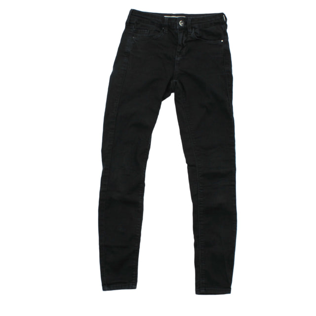 Topshop Women's Jeans W 24 in Black 100% Cotton