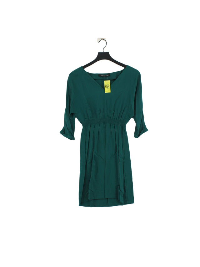 Zara Women's Midi Dress XS Green 100% Viscose