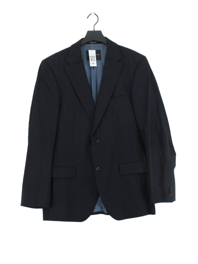Tommy Hilfiger Men's Blazer Chest: 22 in Black Wool with Other, Viscose
