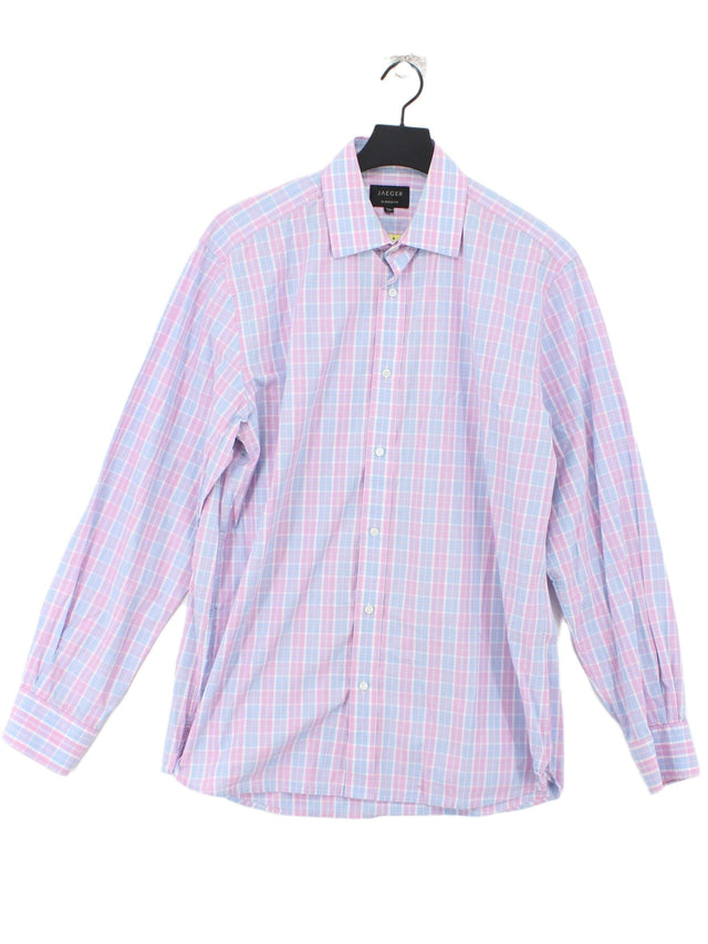 Jaeger Men's Shirt Collar: 16 in Pink 100% Cotton