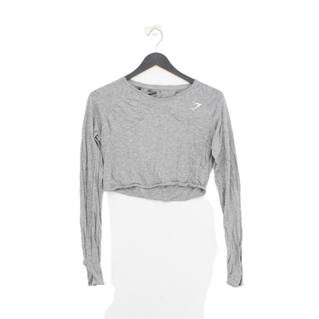 Gymshark Women's Top M Grey Cotton with Viscose