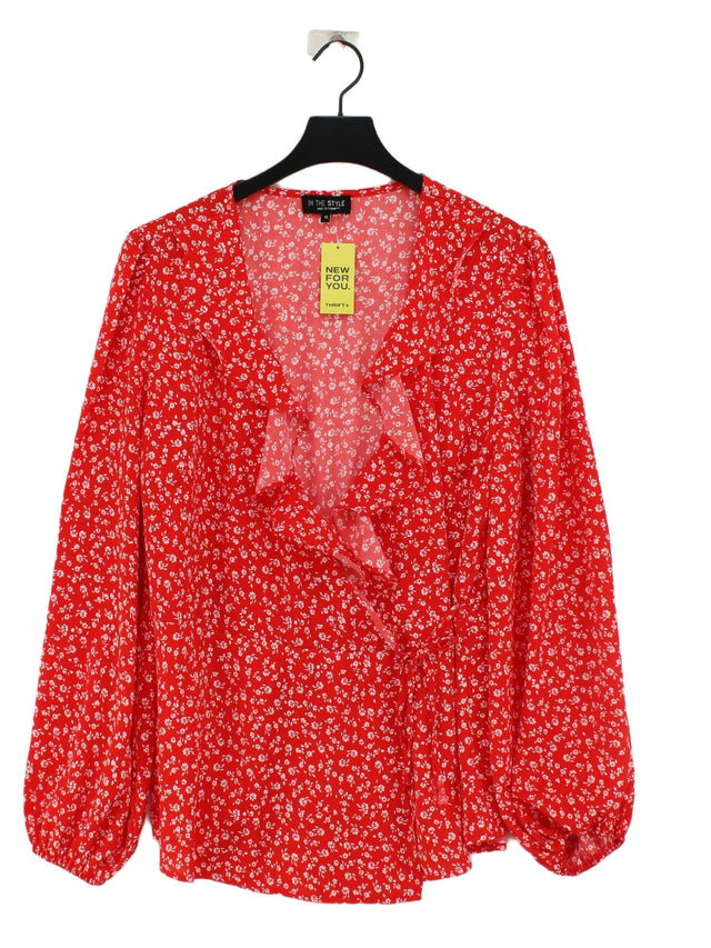 In The Style Women's Blouse UK 16 Red 100% Polyester