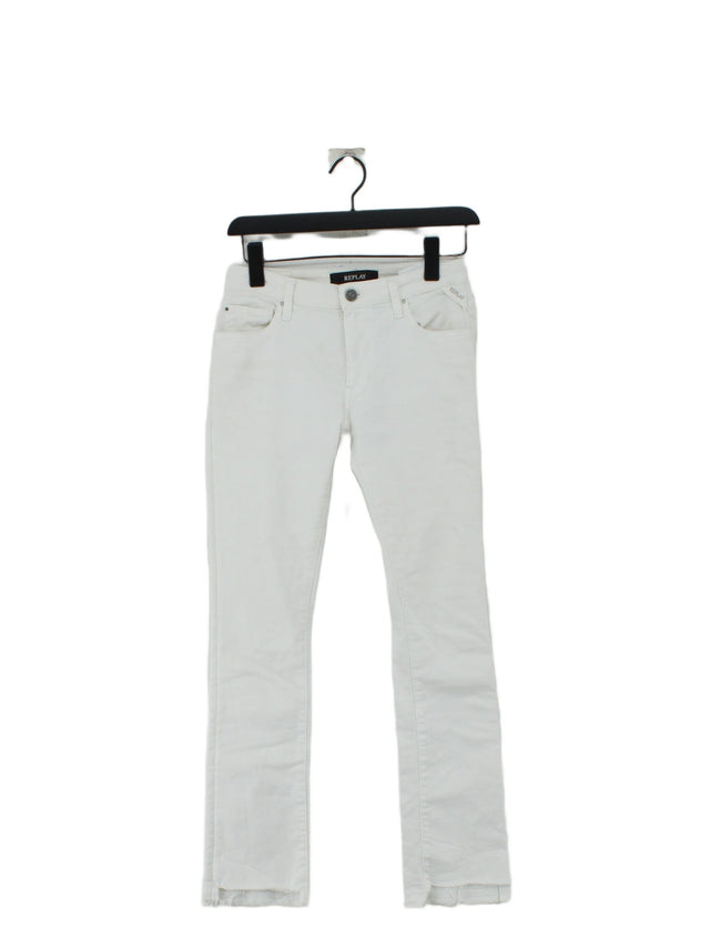 Replay Women's Jeans W 25 in White Cotton with Elastane