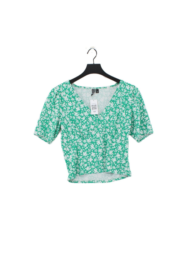 Pieces Women's T-Shirt M Green Polyester with Elastane