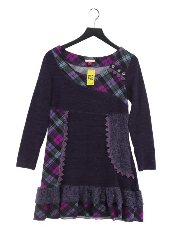 Joe Browns Women's Midi Dress UK 12 Purple Polyester with Acrylic, Elastane
