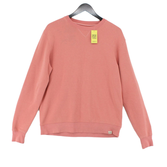 Pull&Bear Men's Jumper M Pink Cotton with Elastane, Polyester