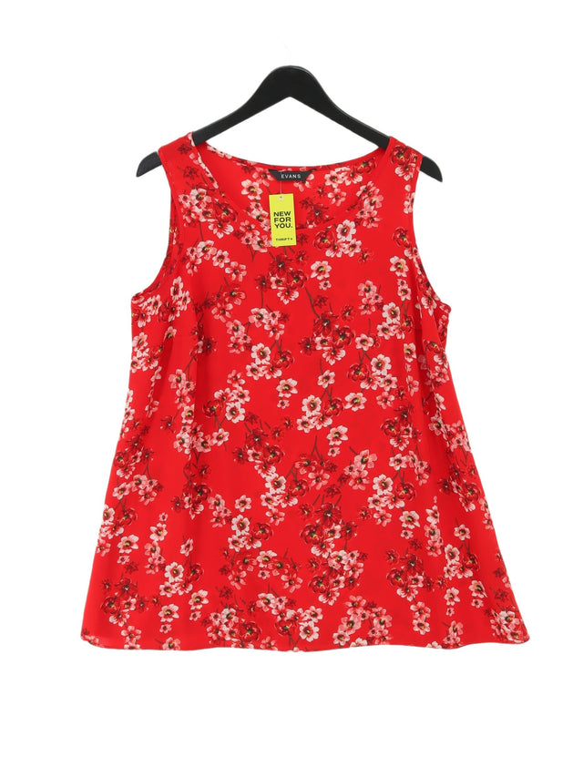 Evans Women's Midi Dress UK 18 Red 100% Polyester