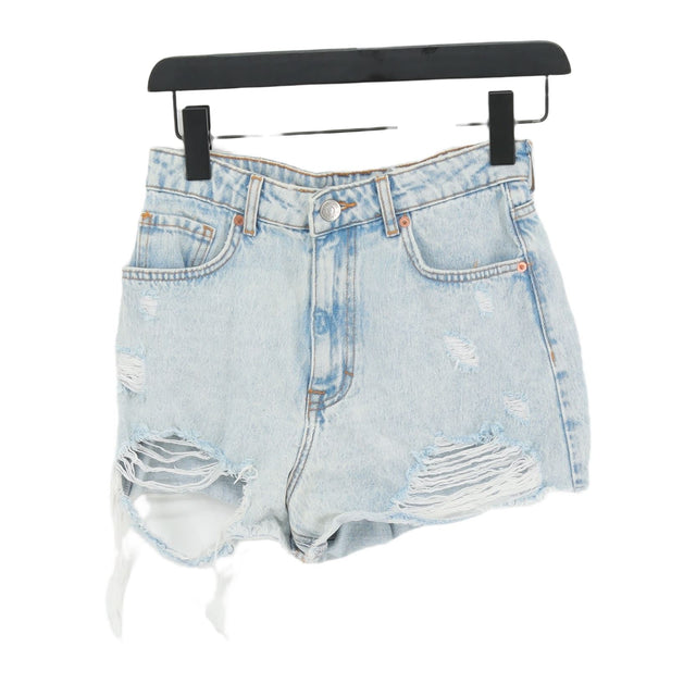 Zara Women's Shorts UK 8 Blue 100% Cotton