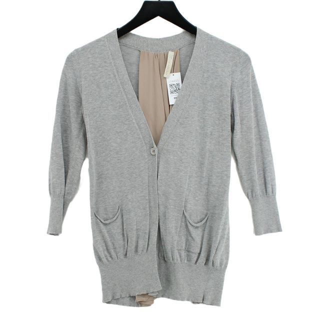 Fabiana Filippi Women's Cardigan UK 10 Grey Cotton with Silk