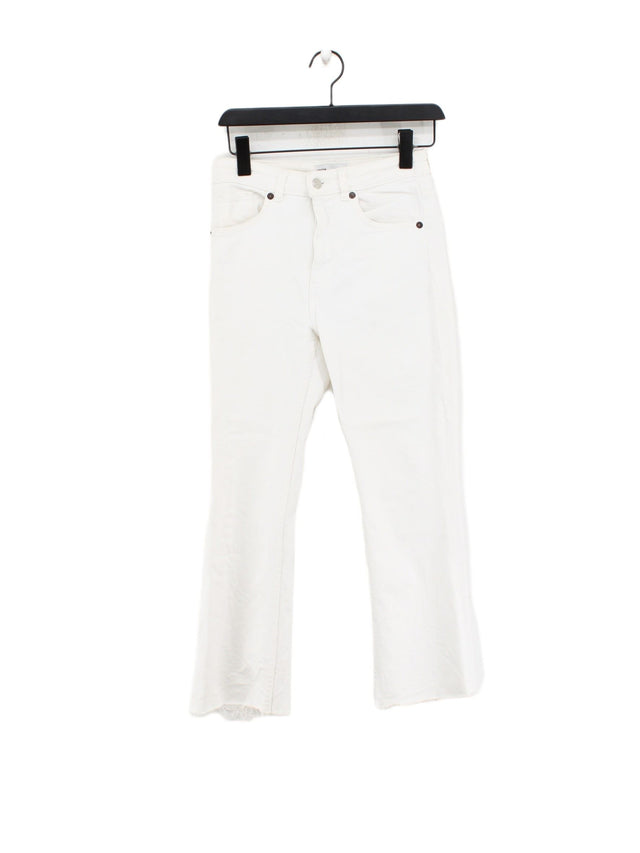 Zara Women's Jeans UK 8 White Cotton with Elastane