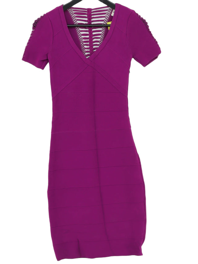 Reiss Women's Midi Dress XS Purple Viscose with Elastane, Nylon