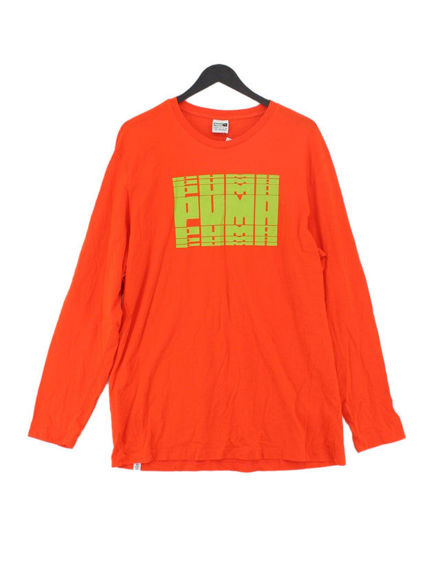 Puma Men's T-Shirt M Orange 100% Cotton