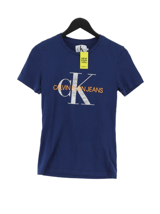 Calvin Klein Women's T-Shirt S Blue 100% Cotton