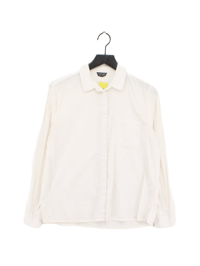 Topshop Women's Shirt UK 12 White 100% Cotton