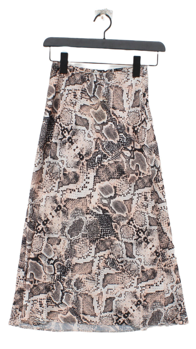 New Look Women's Midi Skirt UK 6 Pink 100% Polyester