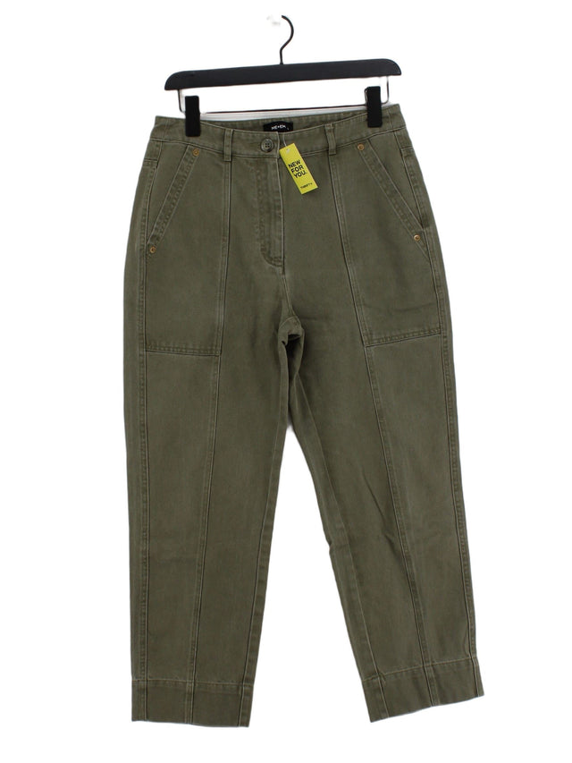 ME+EM Women's Trousers UK 10 Green 100% Cotton