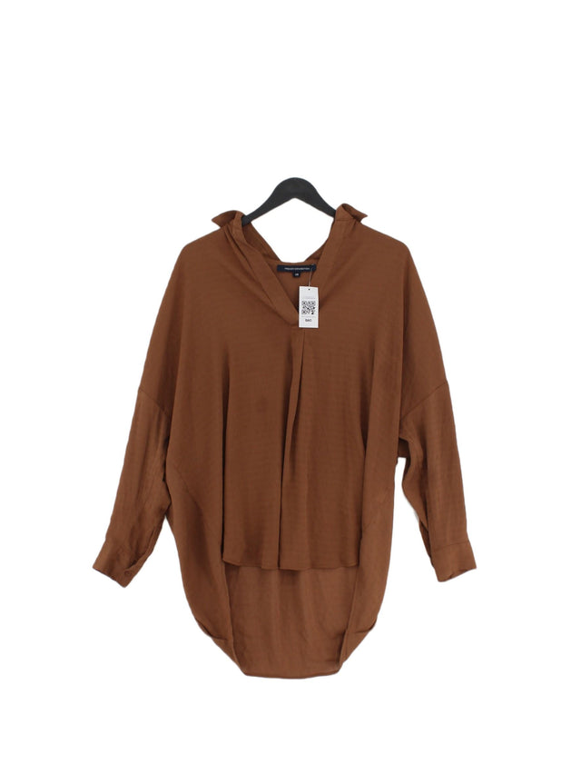 French Connection Women's Top XS Brown Polyester with Elastane