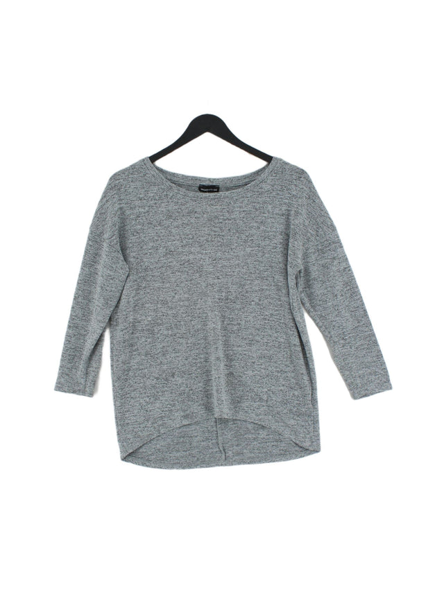 Warehouse Women's Jumper UK 10 Grey Polyester with Elastane