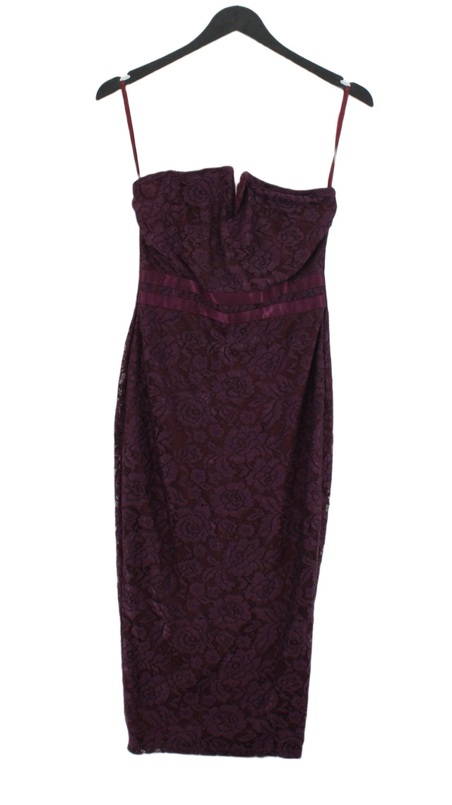 AX Paris Women's Midi Dress UK 8 Purple 100% Polyester