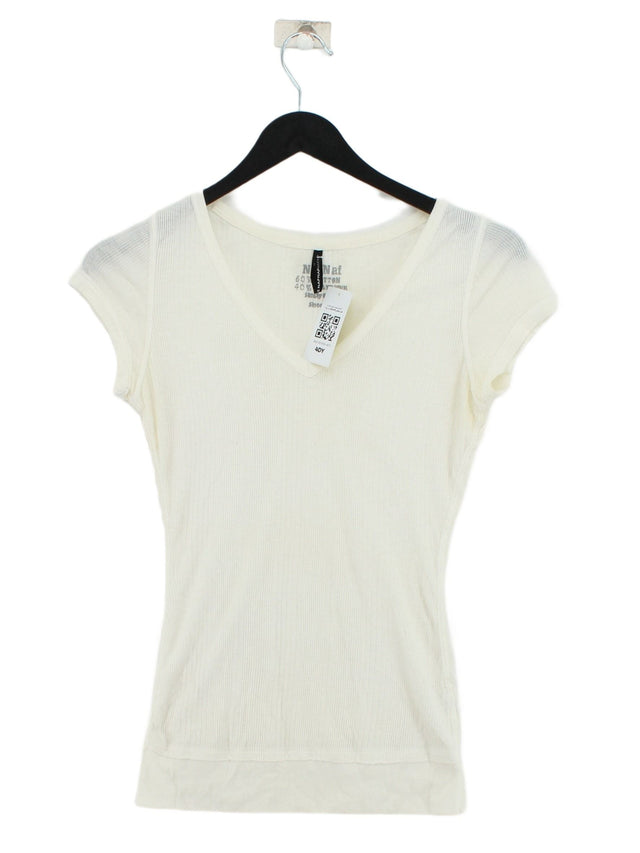 Naf Naf Women's Top M White Cotton with Polyester