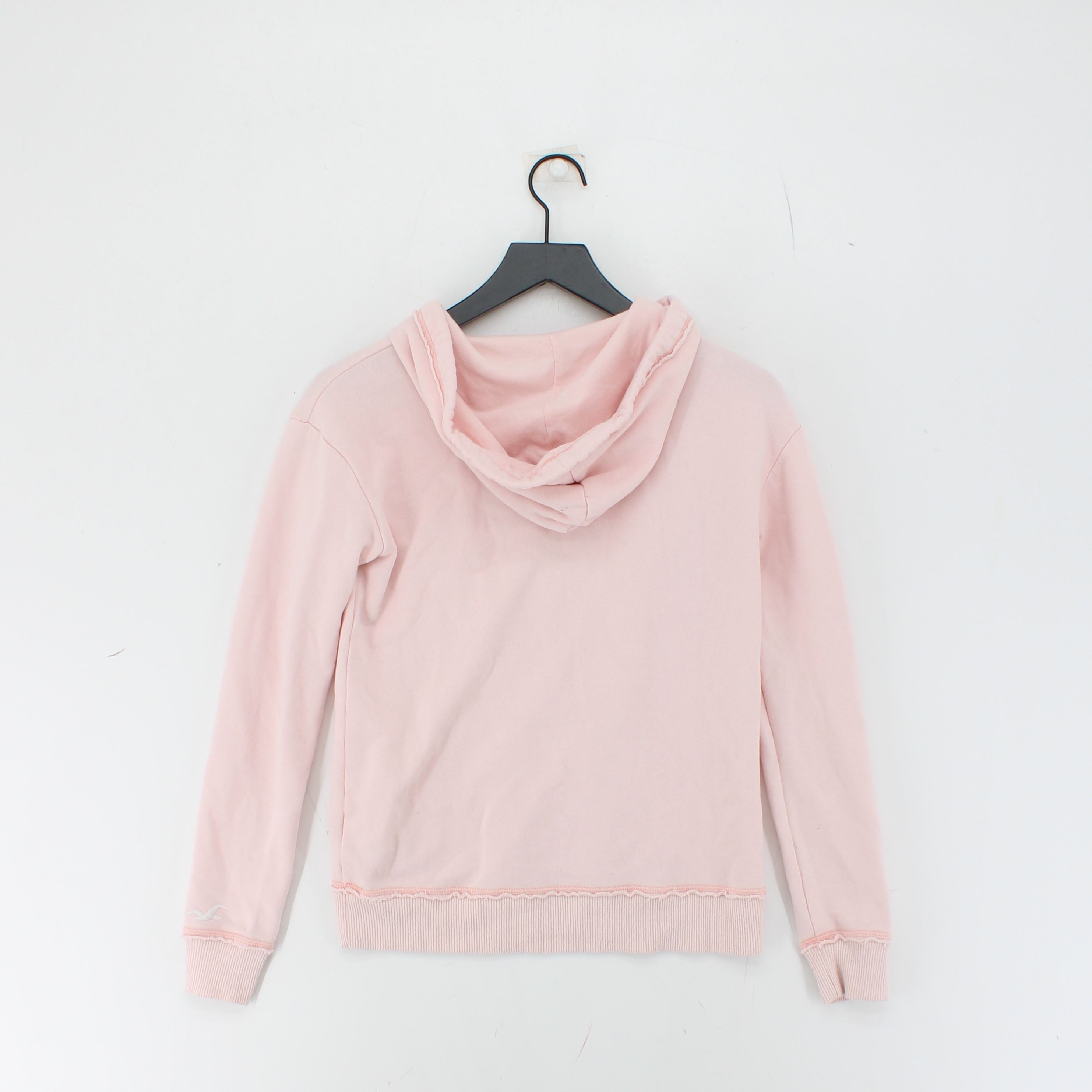 HOLLISTER Womens Zip Hoodie Sweater UK 8 Small Pink Cotton, Vintage &  Second-Hand Clothing Online