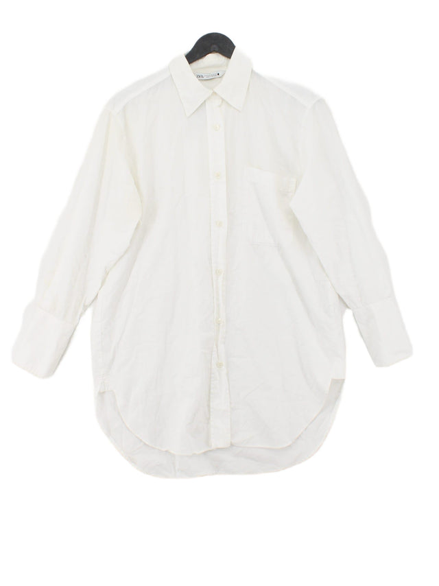Zara Women's Shirt XS Cream 100% Cotton