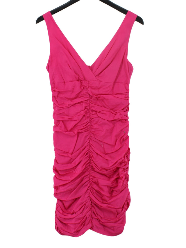 Rinascimento Women's Midi Dress M Pink Cotton with Polyamide, Spandex