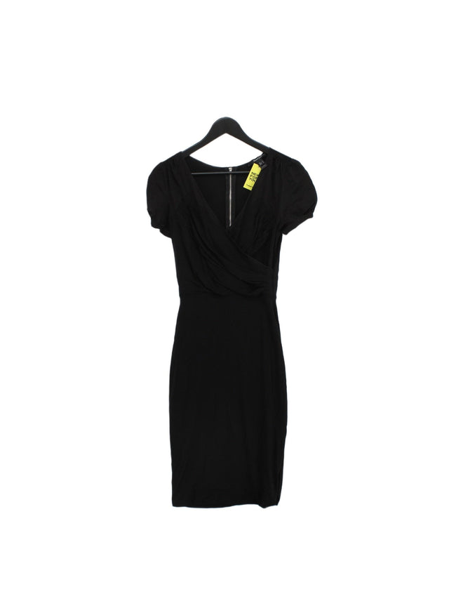 Mango Women's Midi Dress M Black Viscose with Elastane