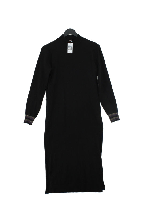 Oliver Bonas Women's Midi Dress UK 8 Black 100% Other