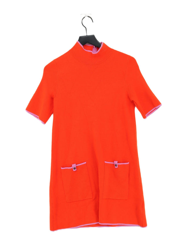 Maeve Women's Midi Dress S Orange Viscose with Nylon, Polyester