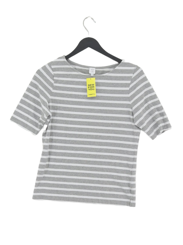 John Lewis Women's T-Shirt UK 12 Grey Cotton with Elastane