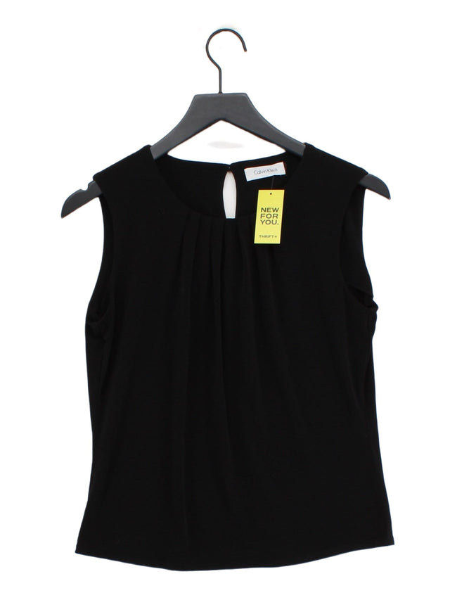 Calvin Klein Women's Top UK 6 Black Polyester with Spandex