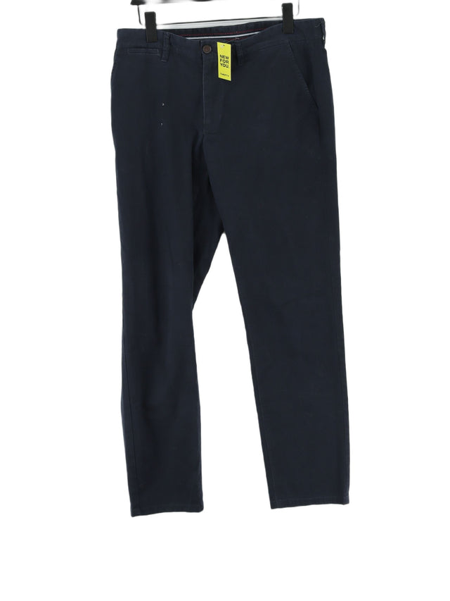 Crew Clothing Men's Trousers W 34 in Blue Cotton with Elastane
