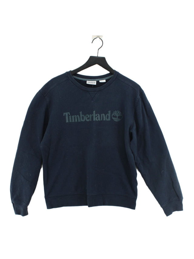 Timberland Women's Jumper L Blue Cotton with Elastane, Polyester