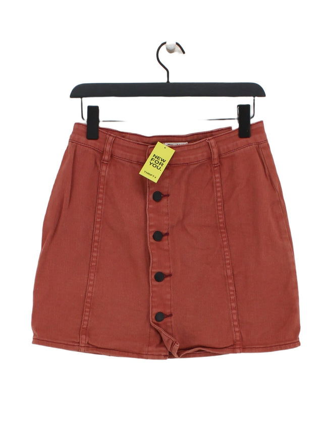 Billabong Women's Midi Skirt M Orange Cotton with Elastane