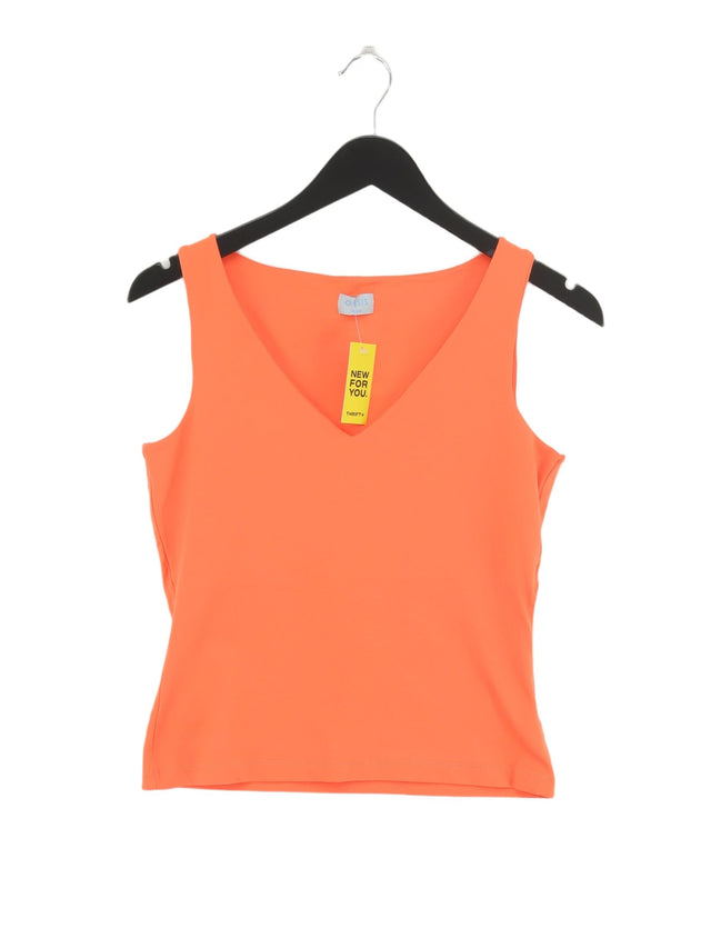 Oasis Women's T-Shirt UK 14 Orange Polyamide with Elastane