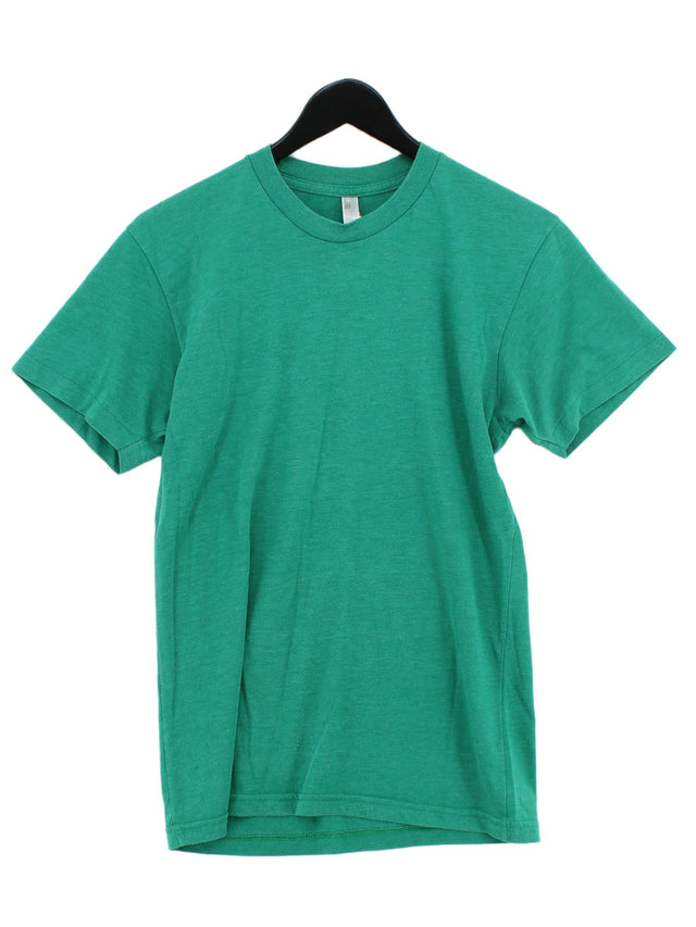 American Apparel Men's T-Shirt S Green Cotton with Polyester