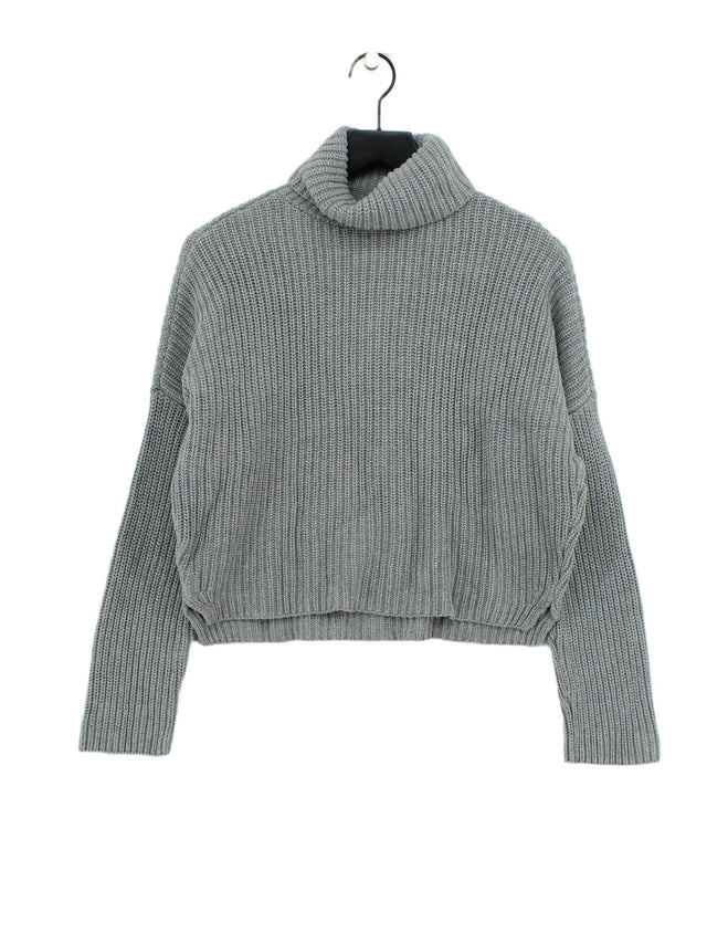 Abercrombie & Fitch Women's Jumper S Grey Cotton with Nylon, Viscose