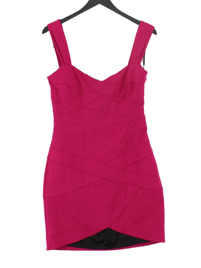 Ted Baker Women's Midi Dress UK 12 Pink Viscose with Elastane, Nylon, Polyester